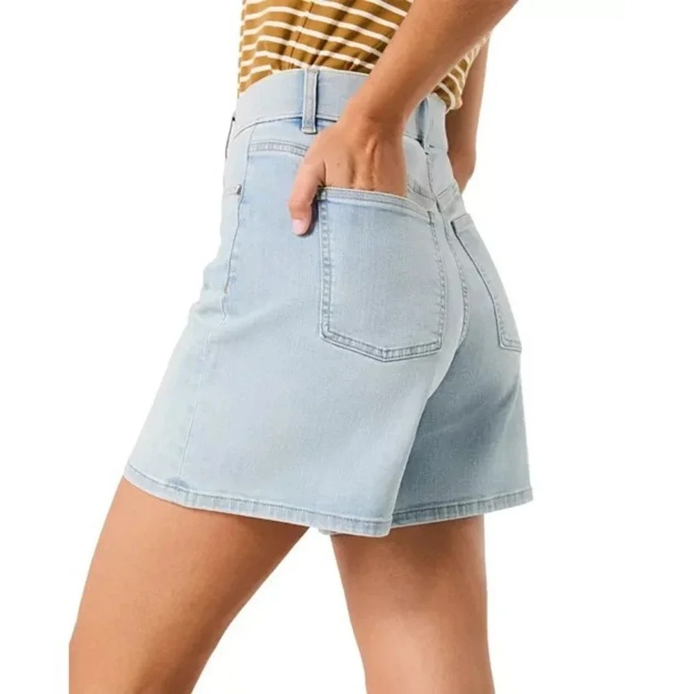 SPANX Pull On High Waist Denim Shorts 7